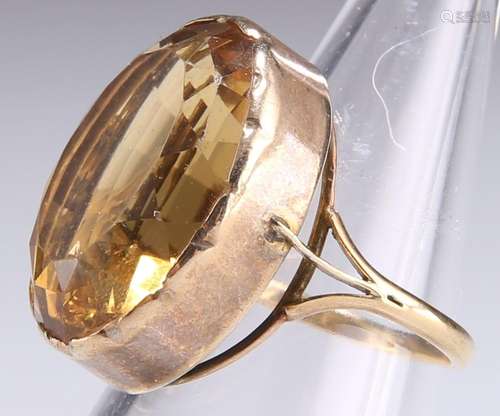 A CITRINE DRESS RING