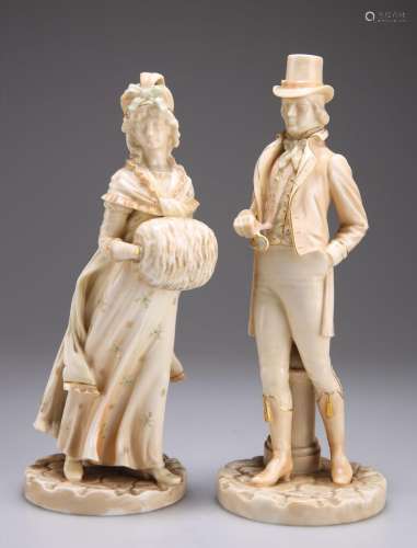 A PAIR OF ROYAL WORCESTER BLUSH FIGURES, MODELLED BY JAMES H...