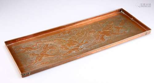 AN ARTS AND CRAFTS COPPER TRAY