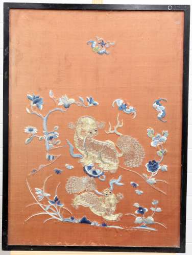 A CHINESE SILK PANEL