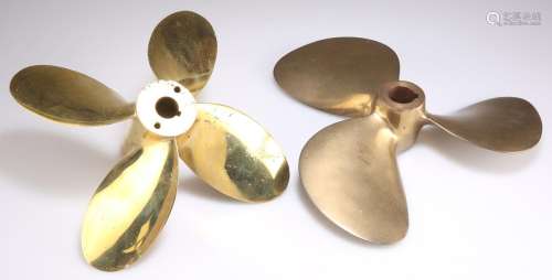 TWO BRASS PROPELLERS