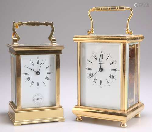 TWO BRASS CASED CARRIAGE CLOCKS