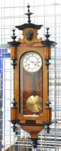 A LATE 19TH CENTURY WALNUT AND EBONISED VIENNA PATTERN WALL ...