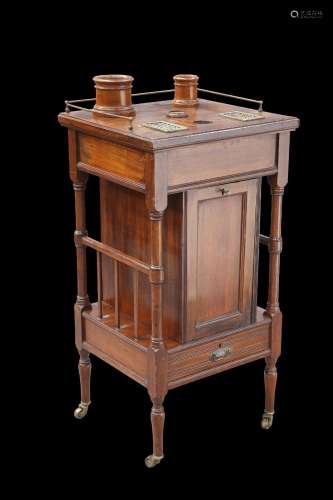 A LATE VICTORIAN WALNUT SMOKER'S CABINET