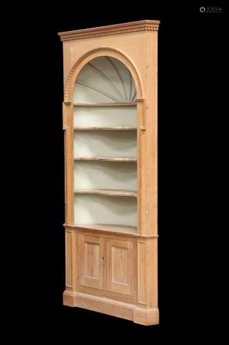 A GEORGE III STYLE PINE ALCOVE CABINET