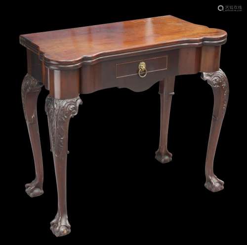 A GEORGE II STYLE MAHOGANY GAMING TABLE