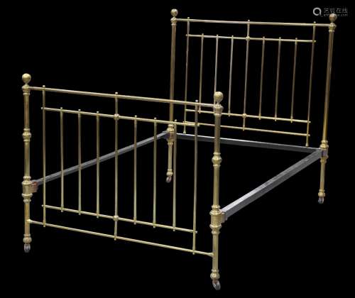 A VICTORIAN BRASS BED