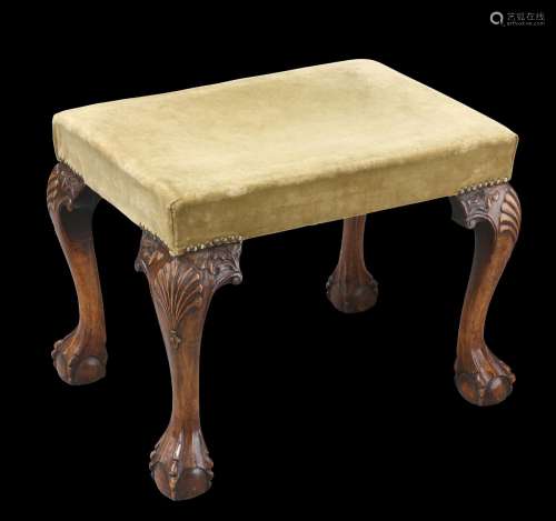 A GEORGE II STYLE WALNUT STOOL