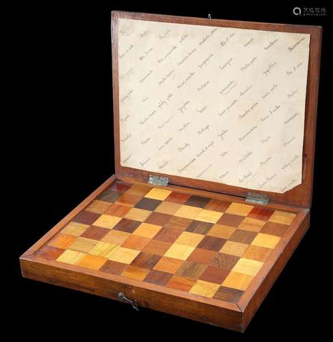 A RARE 19TH CENTURY BOX OF SPECIMEN WOODS