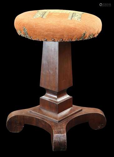 A REGENCY MAHOGANY ADJUSTABLE PIANO STOOL