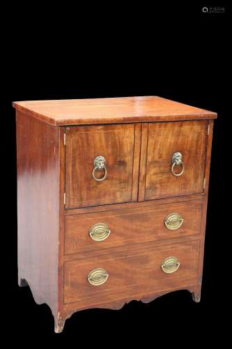 A GEORGE III MAHOGANY NIGHTSTAND