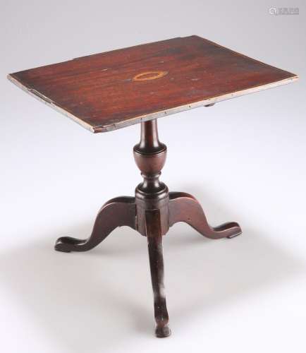 A GEORGE III MAHOGANY MINIATURE TILT-TOP TRIPOD TABLE