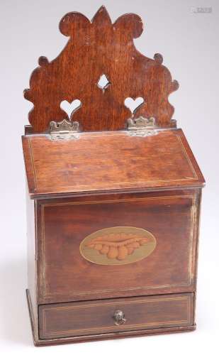 A GEORGE III MAHOGANY CANDLE BOX