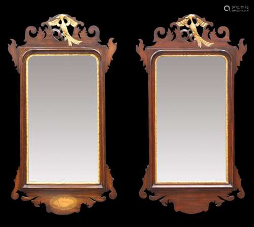 TWO GEORGIAN STYLE FRETWORK MIRRORS