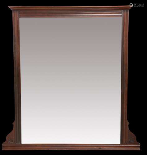 A LATE VICTORIAN MAHOGANY OVERMANTEL MIRROR