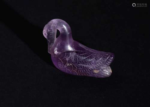 A GREEK OR ROMAN AMETHYST SWAN 3RD CENTURY OR LATER