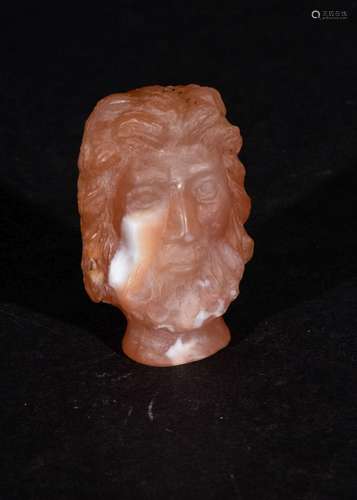 A GREEK QUARTZ BUST OF SERAPIS