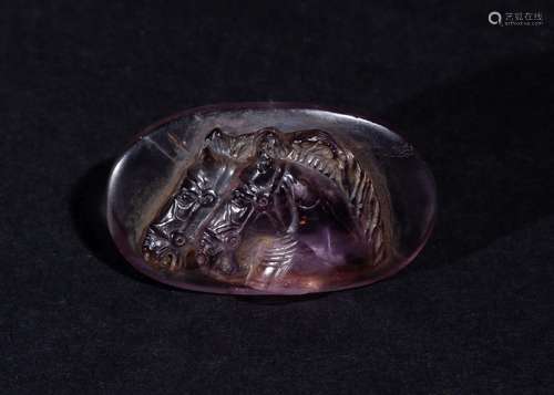 BYAZANTINE AMETHYST CAMEO OF A TWO HEADED HORSE, CIRCA 11TH-...