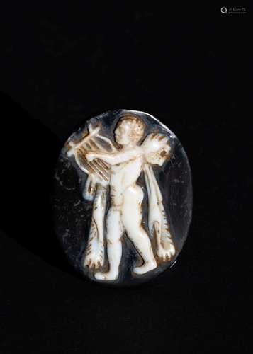 A ROMAN HARP PLAYER ENAMEL INTAGLIO,. CIRCA 3RD-5TH CENTURY ...