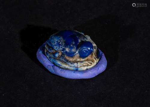 AN EGYPTIAN LAPIS LAZULI SCARAB NEW KINGDOM, 18TH DYNASTY,