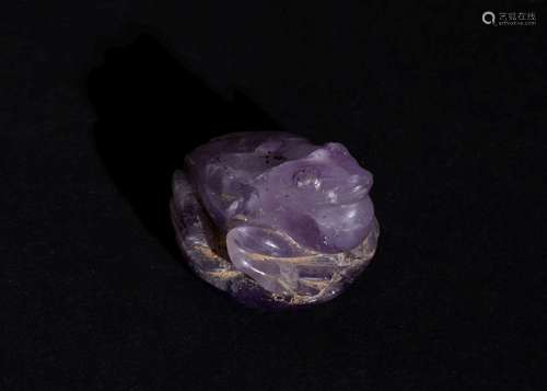 AN EGYPTIAN AMETHYST FROG AMULET MIDDLE KINGDOM-SECOND INTER...