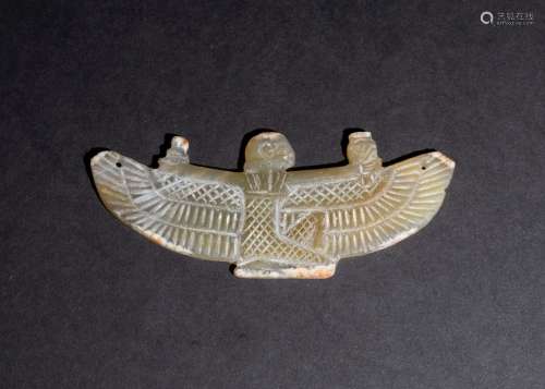 A QUARTZ EGYPTIAN WINGED GODDESS, 19TH-22ND DYNASTY OR LATER