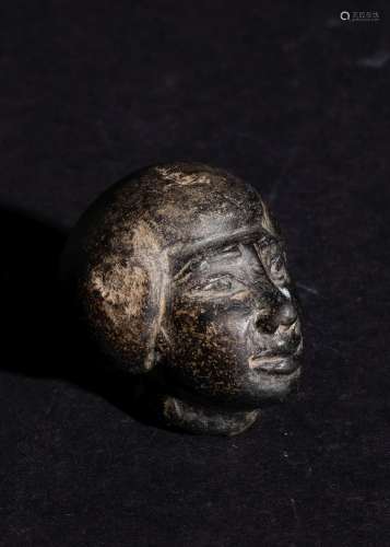 A EGYPTIAN BASALT HEAD OF A KING, 13TH/17TH DYNASTY 1759-154...