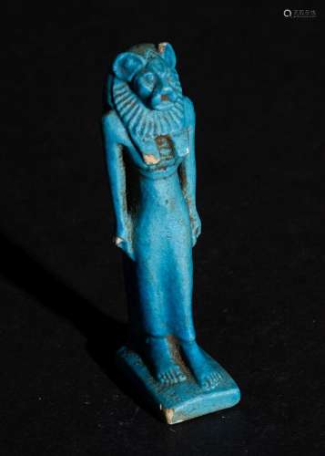EGYPTIAN FAIENCE AMULET OF SEKHMET LATE PERIOD, 26TH-30TH DY...