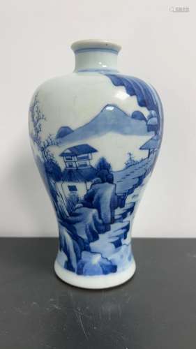17-18世纪 青花山水纹梅瓶
