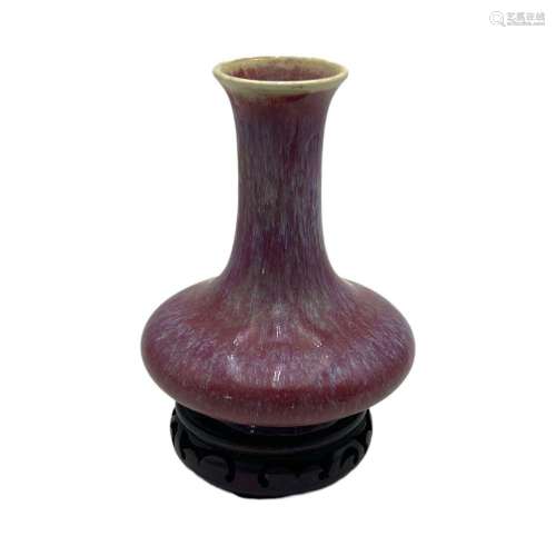 A Chinese flambé glazed bottle vase, flambé or transmutation...