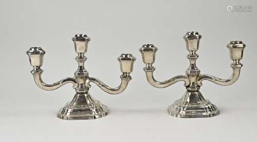 Two silver candlesticks