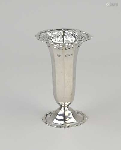 Silver vase with sawn decor