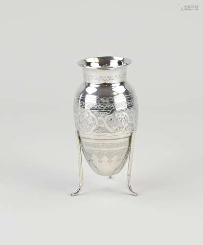 Silver amphora vase