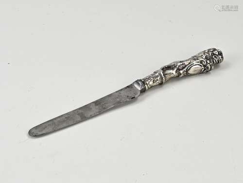 Travel knife with silver handle