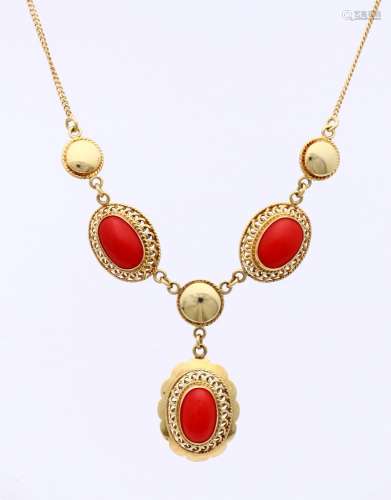 Gold choker and red coral