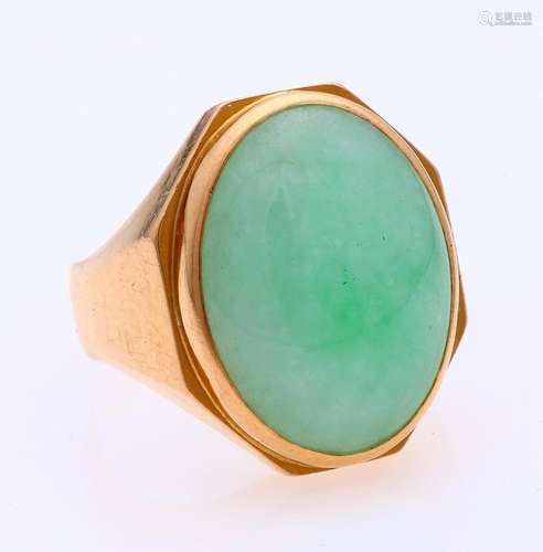 Gold ring with jade