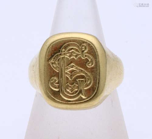 Gold ring with monogram