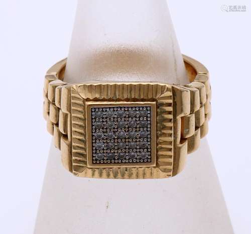 Gold men's ring with flexible band