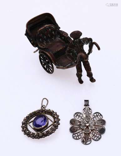 Silver miniature and pendants