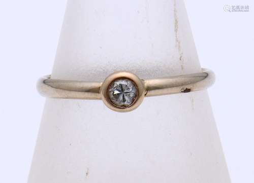 White gold ring with diamond