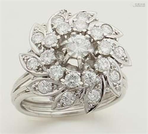 White gold ring with diamond