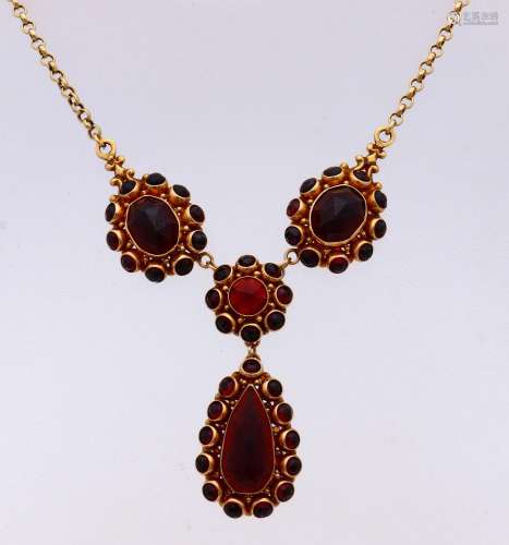 Gold choker with garnet