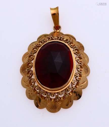 gold garnet pendant