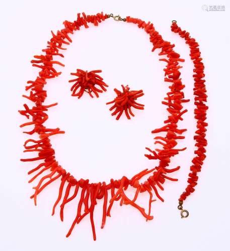 Set red coral, twigs