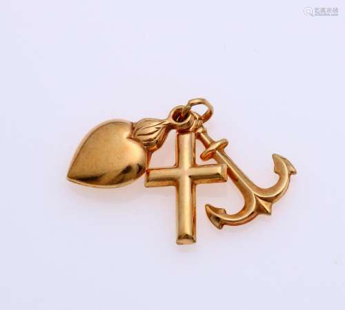 Gold pendant faith hope and love