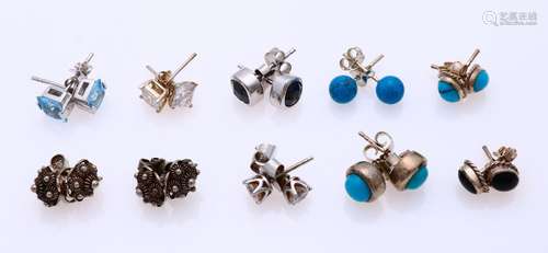 10 Pairs of ear studs silver