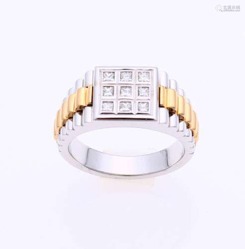 White gold men's ring with diamond