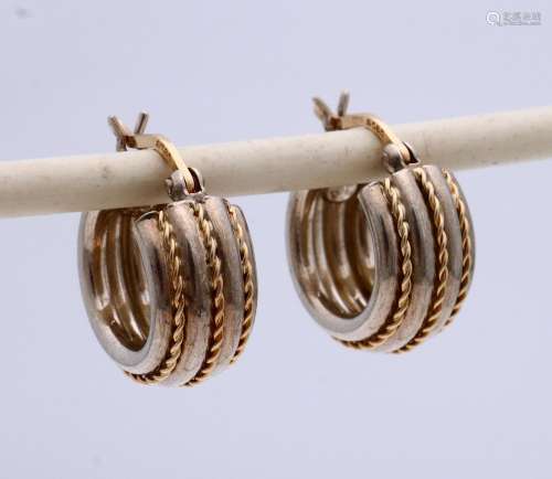 Earrings with gold and silver