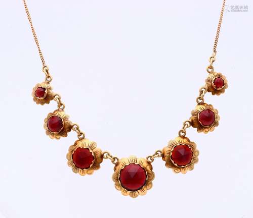 Gold choker with garnet