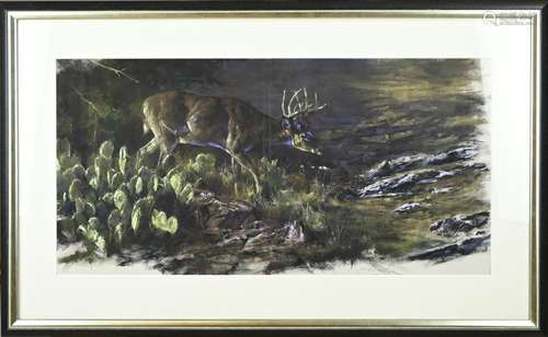 Terry Donahue , Landscape with red deer